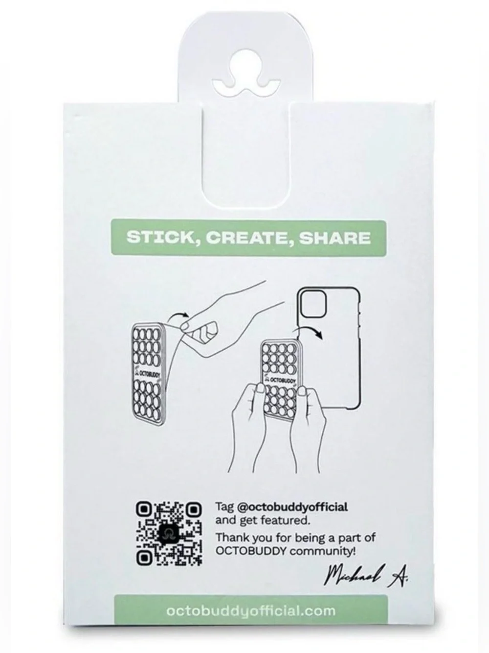 Octobuddy Silicone Suction Cup Phone Case Mount Textured Chalk Pink New in Box